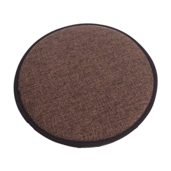 Yooshoverk Round Linen Seat Cushion & Chair Pad - Non Slip Elastic Straps - 16 Inch for Bar Stools, Dining Chairs - Comfort Support