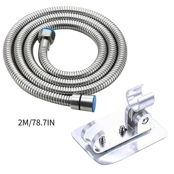 Yooshoverk Shower Hose 304 Stainless Steel Universal with Holder for Bathroom Use