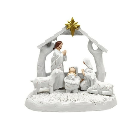 Yooshoverk Stable Nativity Figurine Resin Durable for Home Holiday Decor