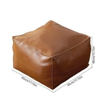 Yooshoverk Storage Footstool Leather Storage Ottoman - 17.7x15.7in Footrest Stool with Removable Lid for Blankets & Toys, Faux Leather