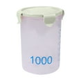 thumbnail image 1 of Yooshoverk Storage Jars - 32oz Round Plastic Containers w/ Green Lids - Measurement Marks for Sugar Flour - BPA Free Kitchen Canisters, 1 of 6