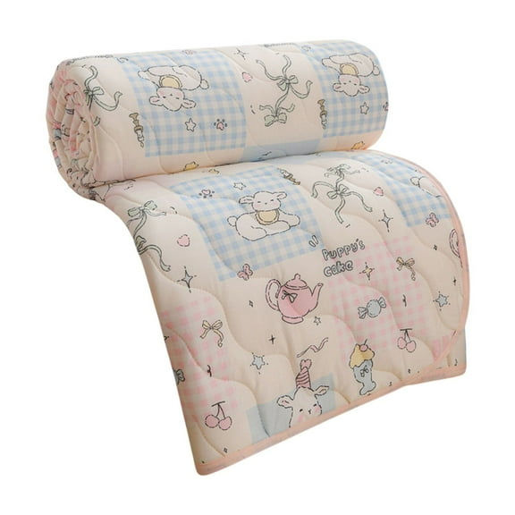 Yooshoverk Summer Quilt, Beige, 39.4x59in, Knitted Cotton, Cool Breathable, Single Bed Comfort