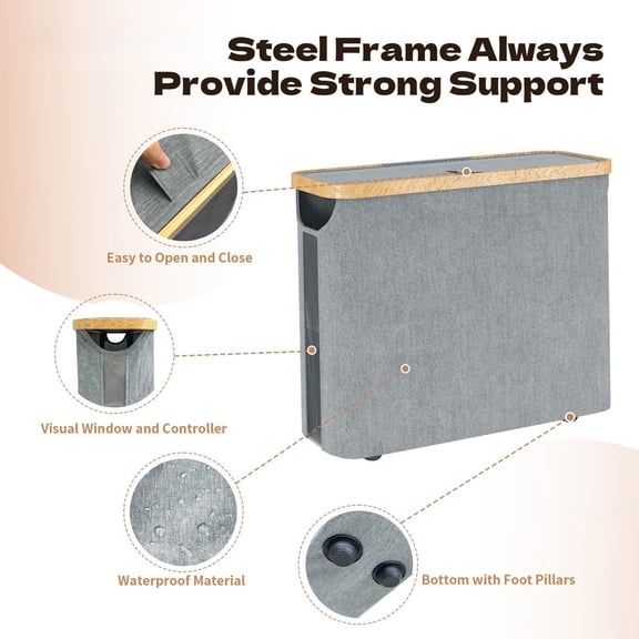 Yooshoverk Toilet Paper Storage Toilet Paper Storage Basket - Fabric Holder for 6 Rolls, Freestanding or Wall Mount, Space Saver