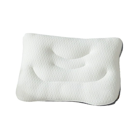 Yooshoverk Washable Knitted Cotton Cervical Pillow, Ergonomic Neck Pain Relief Pillow, High Resilience Fiber for Better Sleep, Soft & Supportive for Side Sleepers, 19.6x11.8in