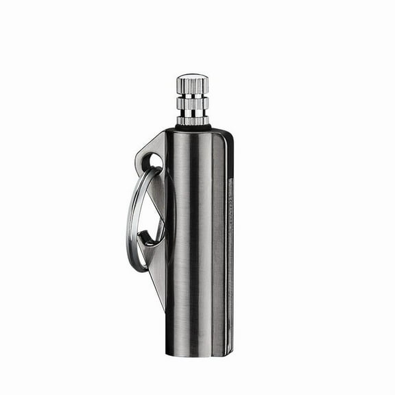 Yooshoverk Waterproof Keychain Lighter - Reusable Metal Match with Bottle Opener - Emergency Fire Starter for Camping Hiking Survival Gear - Windproof Portable (1PC)
