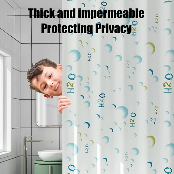 Yooshoverk Waterproof Shower Curtain Shower Curtain Rod Set - Tension Rod & PEVA Lined Curtain, No Drill Installation, Waterproof Bathroom Barrier