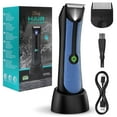 thumbnail image 1 of YOOVEE Professional Body Hair Trimmer – Pubic, Groin, Chest & Underarm Grooming Kit, Cordless Rechargeable Beard Trimmer w/ Adjustable Taper for Men Women, Blue, 1 of 7