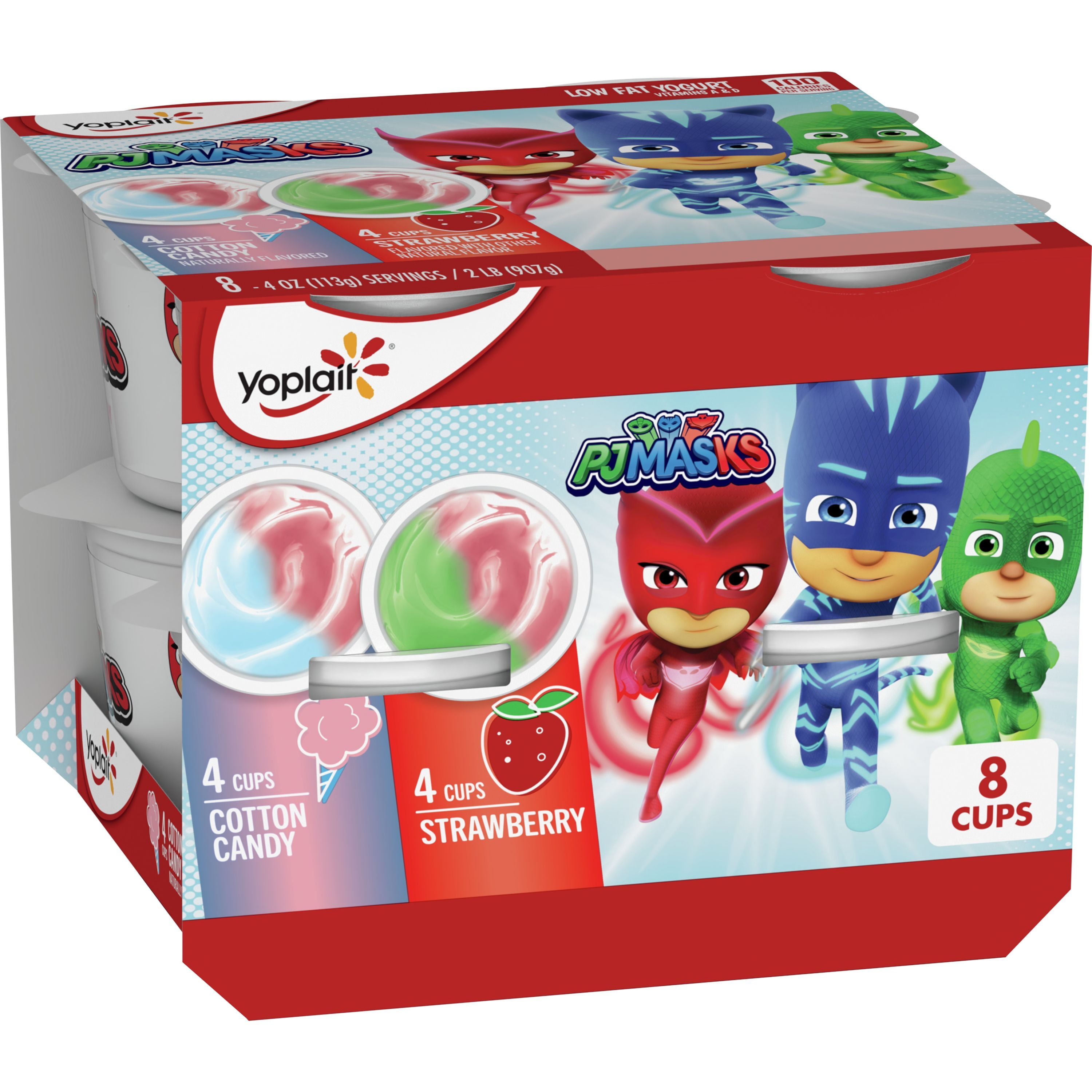 Yoplait Cotton Candy & Strawberry Low Fat Kids Yogurt, 8 Yogurt Cups