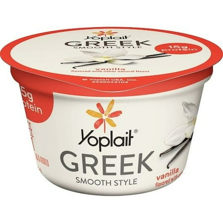 Yoplait Fat Free Blended Vanilla Greek Yogurt, 5.3 Ounce -- 12 per Case.