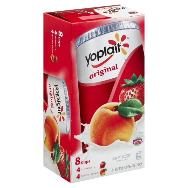 Yoplait Fridge Pack 4 Strawberry, 4 Harvest Peach Original Yogurt, 3 Lb, 6 Oz., 8 Count