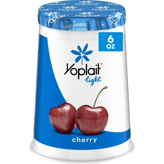 Yoplait Light Cherry Fat Free Yogurt Cup, Gluten Free Snack, 6 oz