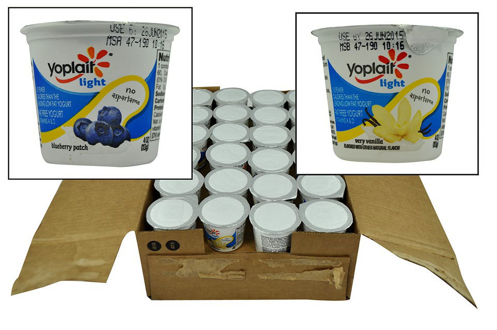 Yoplait Lite Vanilla Blueberry Yogurt, 4 Ounce -- 48 per case.