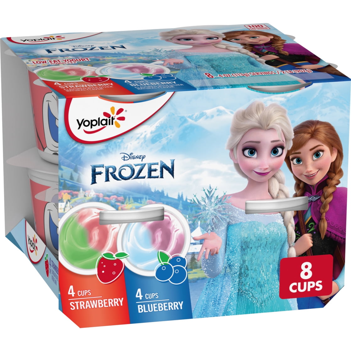 Yoplait Low Fat Kids Yogurt, Disney Frozen Variety Pack, Gluten Free Snacks, 8 Yogurt Cups