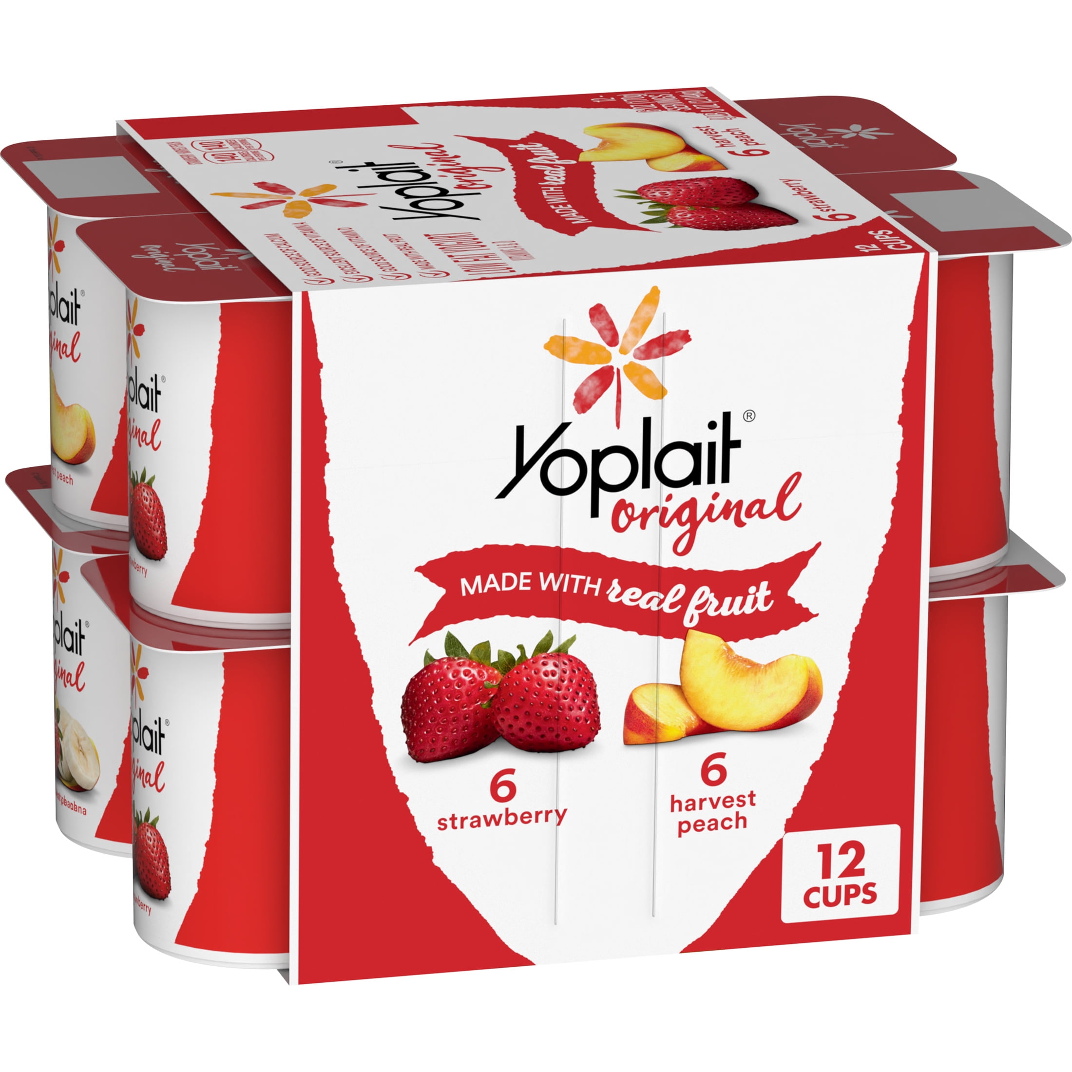 Yoplait Original Low Fat Yogurt Variety Pack, 12 Yogurt Cups, 72 oz