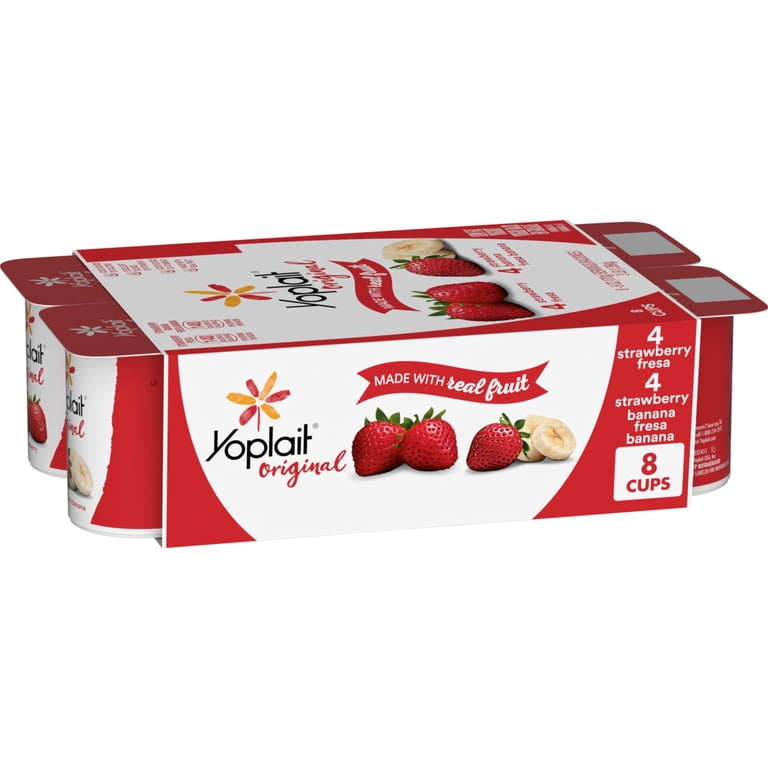 Yoplait Original Low Fat Yogurt Variety Pack, 8 Yogurt Cups, Made