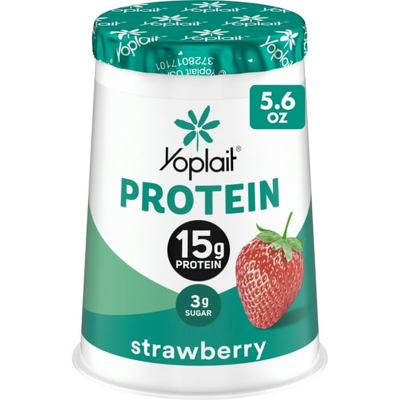 Yoplait Protein Yogurt Cultured Dairy Snack Cup, Strawberry Flavored, 5.6 oz
