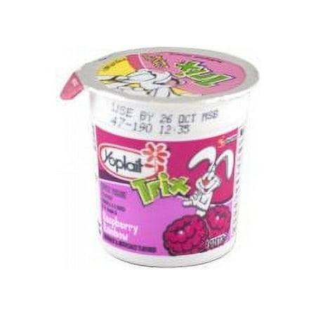Yoplait Trix Raspberry Rainbow Yogurt, 4 Ounce - 48 per case.