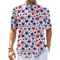 thumbnail image 1 of Yopmin American Flag Shirts for Men Star Print American Flag 4th of July Button Up Shirt Short Sleeve for Parade, 1 of 8