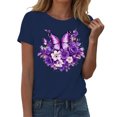 thumbnail image 1 of Yopmin Butterfly T Shirts for Women Floral Crewneck Casual Printed T Shirts Fashion Summer Clothes for Everyday Wear, 1 of 7