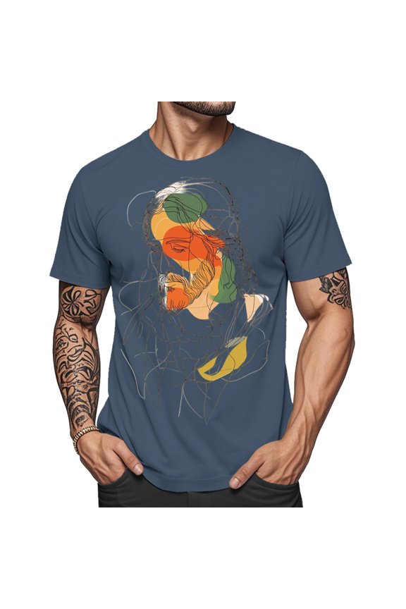 Christian T Shirts for Men Crew Neck Jesus Fashion Summer T Shirts Casual Basic Tops for Travel Dating Commuting