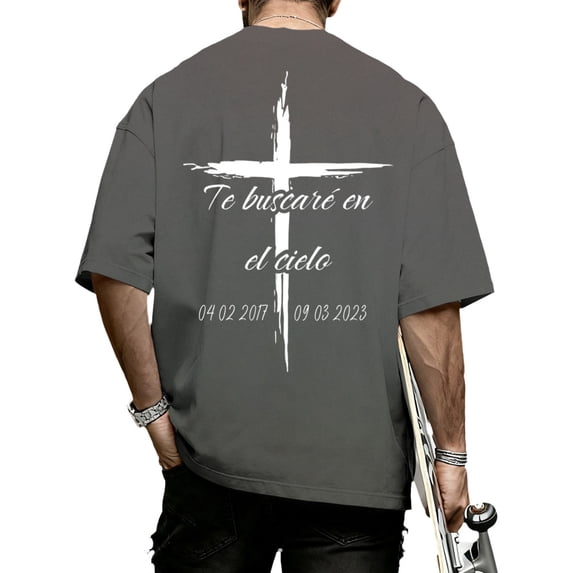 Yopmin Christian Tshirts Men Crew Neck Cross Print Summer Short Sleeve Religious Cotton T Shirts for Everyday Wear