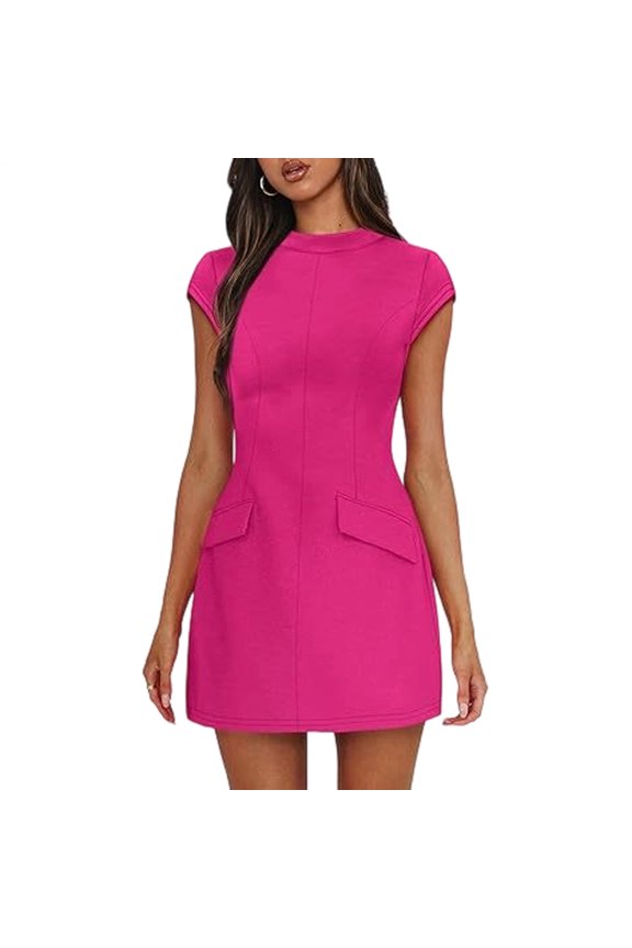 Short Sleeve Bodycon Dress Short Sleeve Summer Elegant Wedding Guest Dress Slim Fit for Travel Party