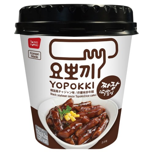 Yopokki Black Soybean Korean Topokki Instant Rice Cake 120g, British Import (Pack of 2)