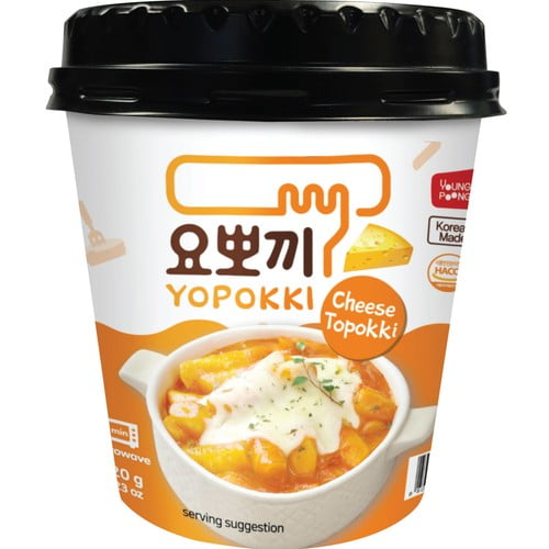 Yopokki Cheese Korean Topokki Instant Rice Cake 120g, British Import (Pack of 2)