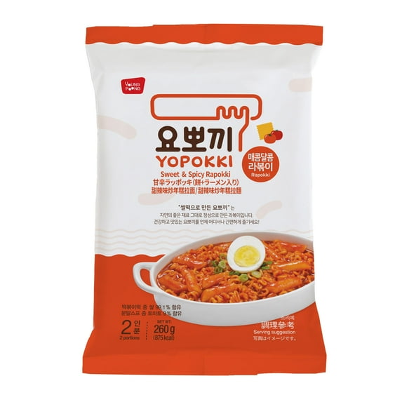 Yopokki Sweet and Spicy Noodle Bag 9.2 oz. Pack of 4