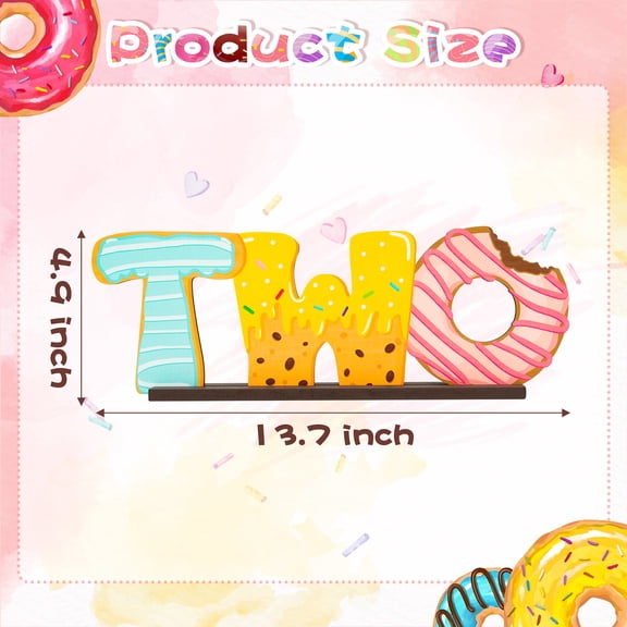 Laffact Two Letter Sign Centerpiece, 1 Count,Donut Theme