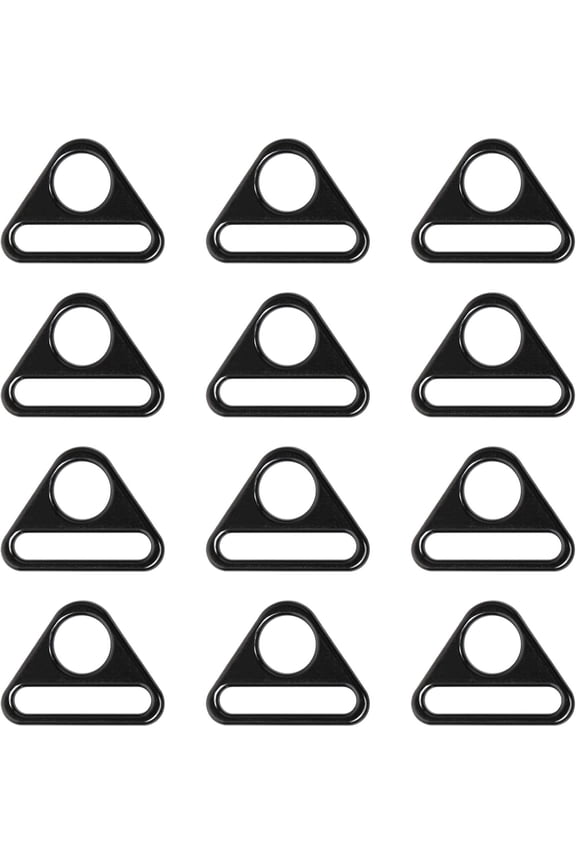 Yoqb 12 Pack Triangle D Rings, Triangle D Rings 1 Inch, Adjuster Purse Strap, Paracord Keychain Buckles Charm, Bag Hardware for String DIY Accessories PurseA108