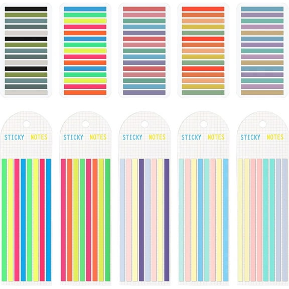 Yoqb 2300 Pcs Highlighter Strips Tabs Transparent Highlighter Tape Reusable Long Highlighting Sticky Tabs Page Markers Index Tabs for Books Office SuppliesA108