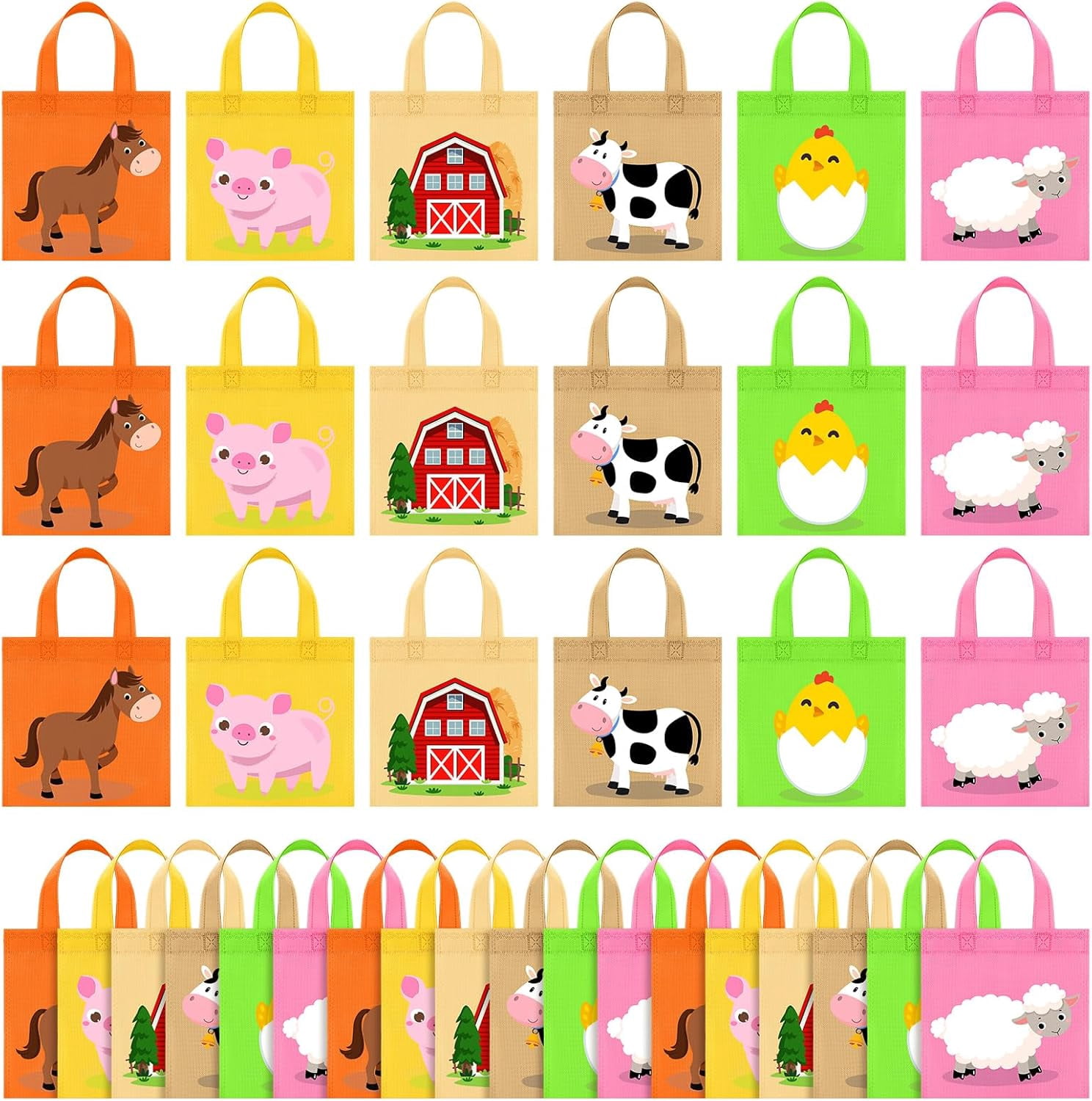 Yoqb 36 Pcs Farm Animal Party Favor Bags Barnyard Gift Goodie Treat ...