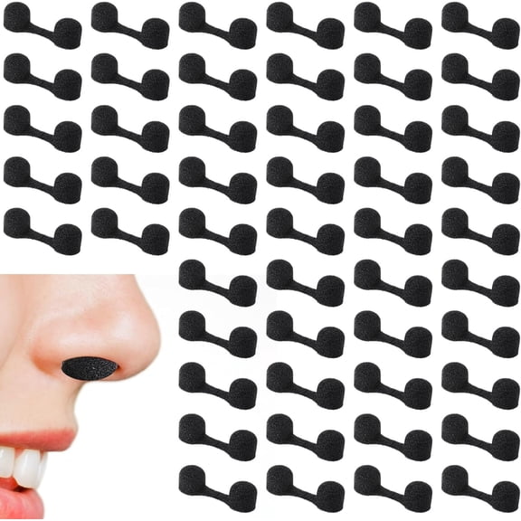Yoqb 50 Pieces Nose Plug Filter Disposable Nose Dust Filters Bulk Sponge Nostril Filters for Spray Tanning Welding Dust Allergies Dust Construction Areas (Black)A108