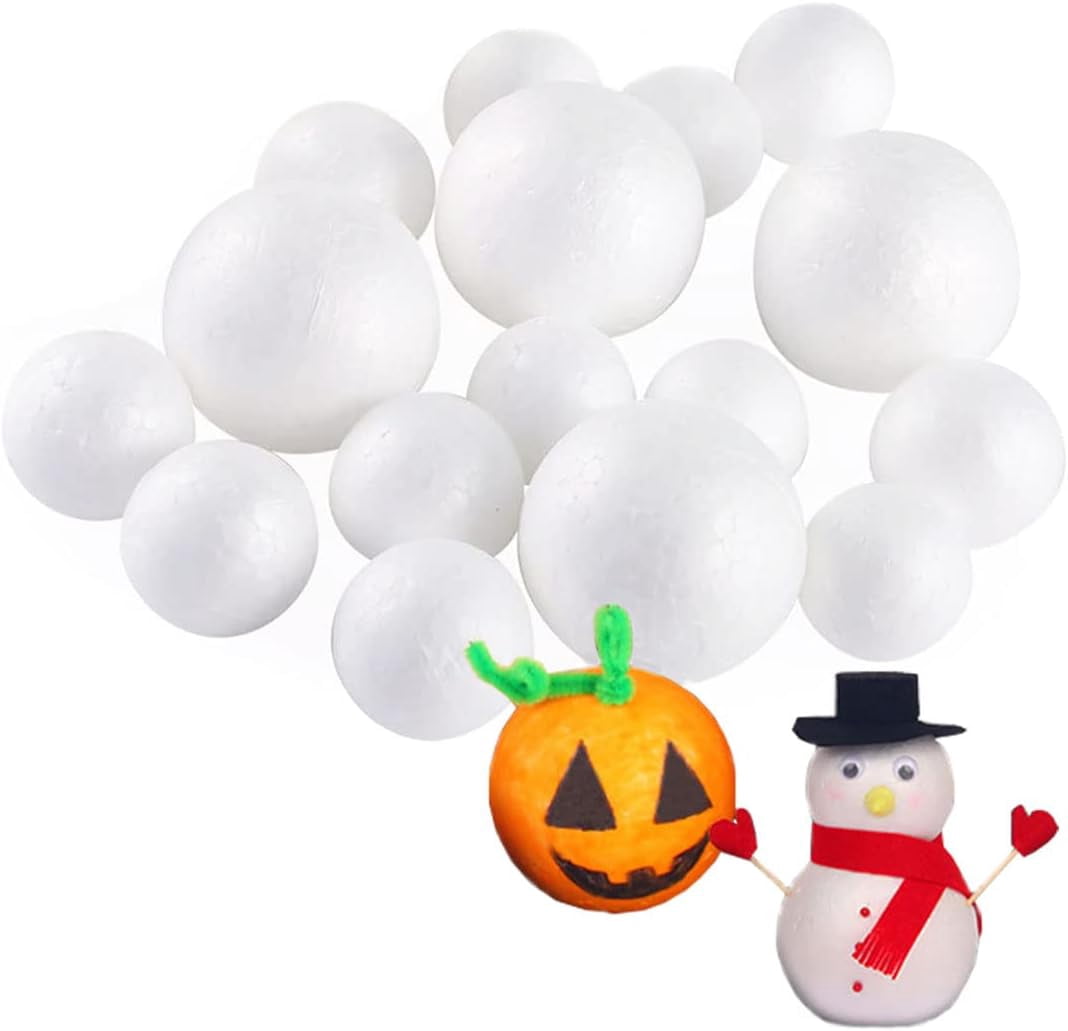 Yoqb 50 Pieces White Foam Balls Polystyrene Craft Foam Balls for Art ...