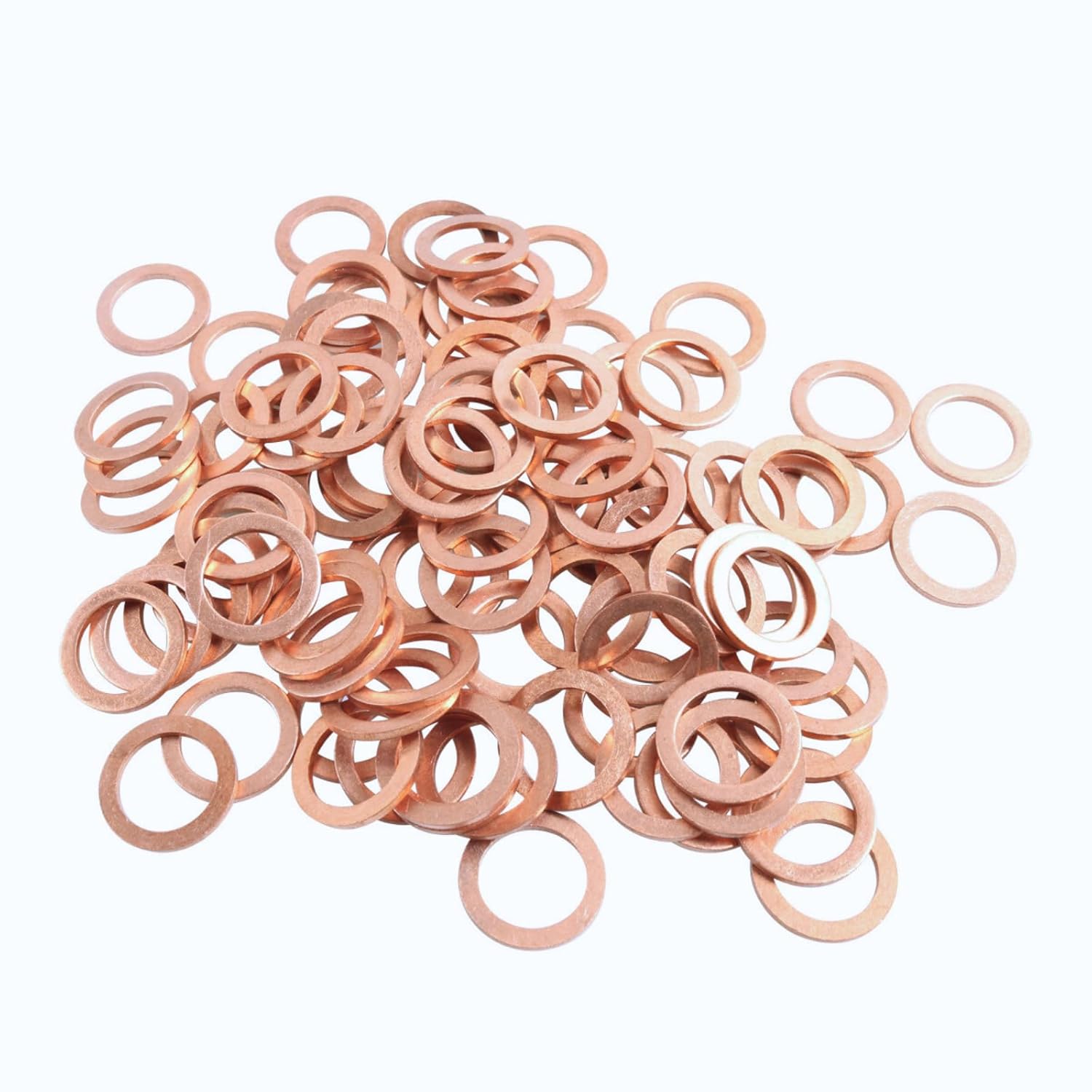 Yoqb 60 Pack 22x30x1mm Copper Crush Washer Flat Ring Seal Gasket Fastener Fitting M22 A109
