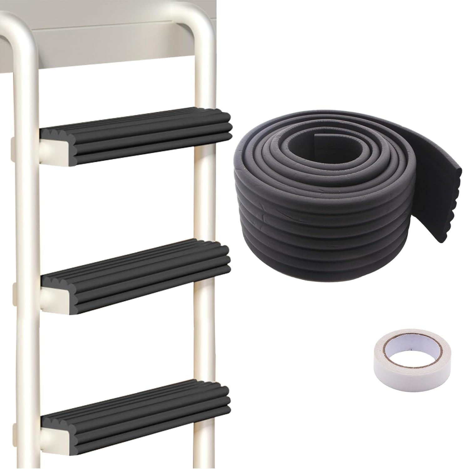 Yoqb Bunk Bed Ladder Pads, 6.56ft Soft Edge Protector Adjustable Ladder ...