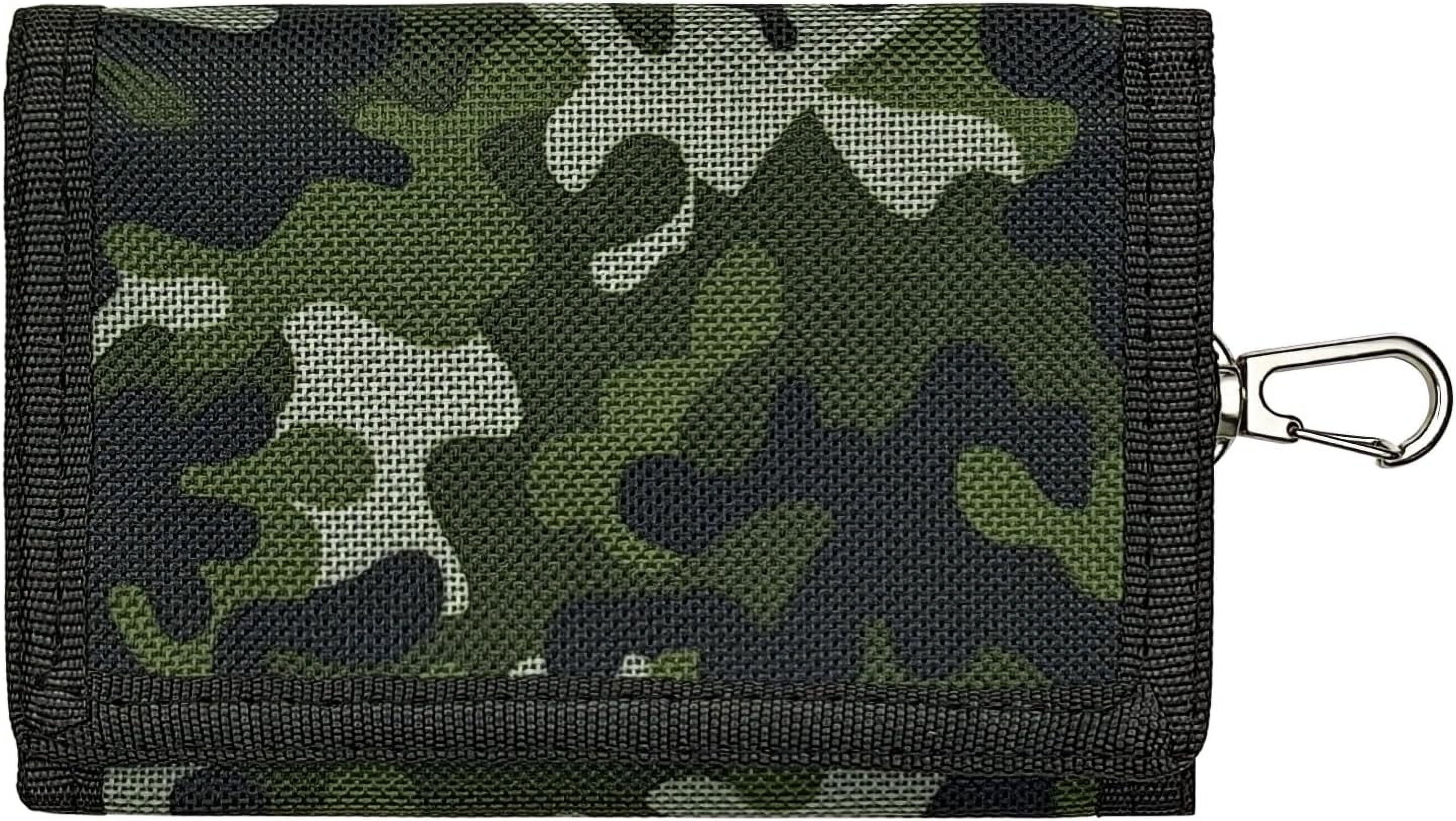 Yoqb Camo Wallets for Men, Nylon Camouflage Slim Wallet with Coin ...