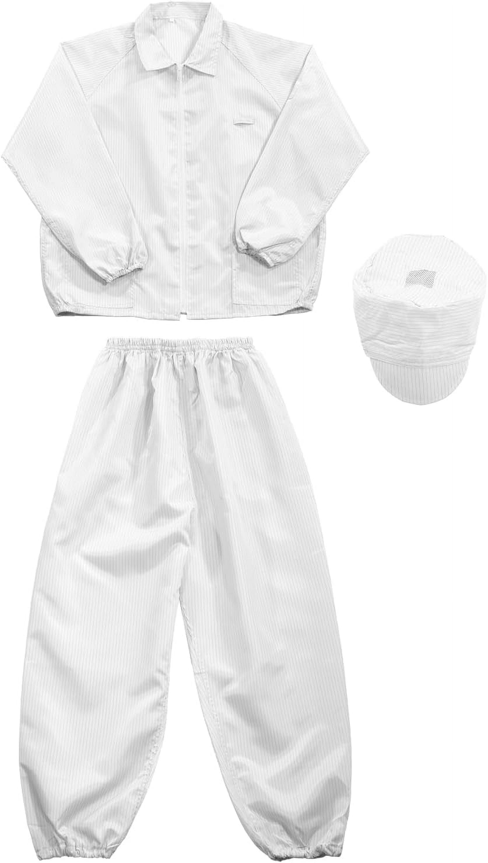 Yoqb ESD Lab Coat Anti Static Science Jacket Cuff Lapel Collar with Hat ...