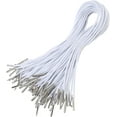 thumbnail image 1 of Yoqb Elastic Barbed Cord Elastic Barbed Cords 50pcs, Elastic Cord with Metal Ends, White Stretch Loops Elastic Bands for Masks, Crafts, Party Hats, Badges, DIY Signs A110, 1 of 7