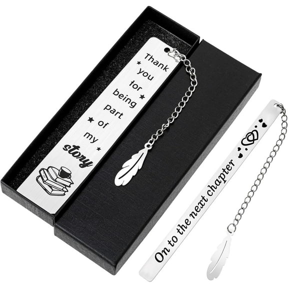Yoqb Friend Bookmark Gifts for Best Friend, 2 Pcs Thank You for Being Inspirational Bookmarks with Box Metal Friendship Bookmark for Women Book Lover Thank You Gifts for TeacherA108