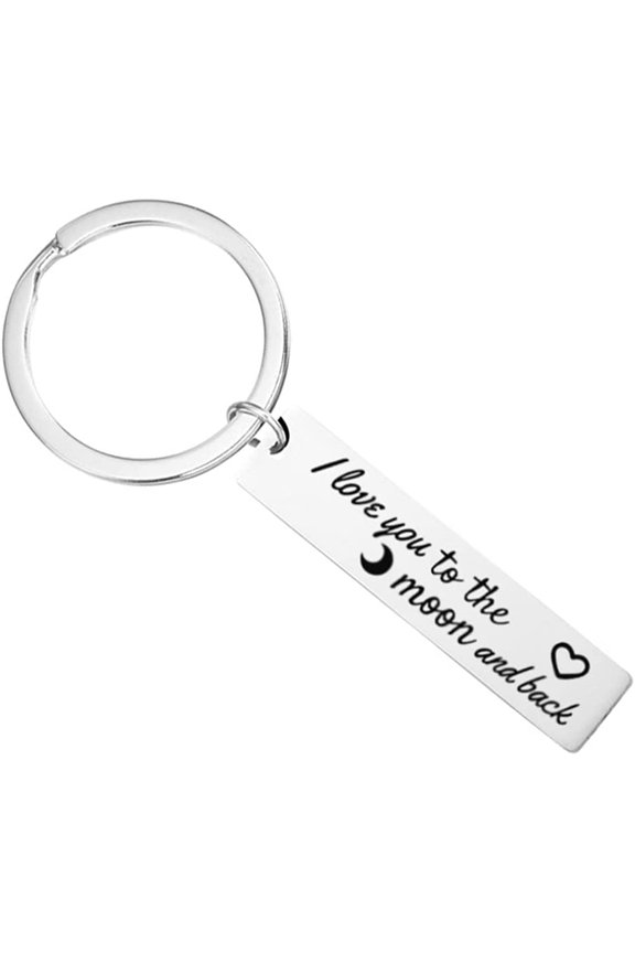 Yoqb Gift Keychain I Love You to the Moon and Back Keychain Gifts for Mom Dad Daughter Son Boyfriend Girlfriend Wife HusbandA108