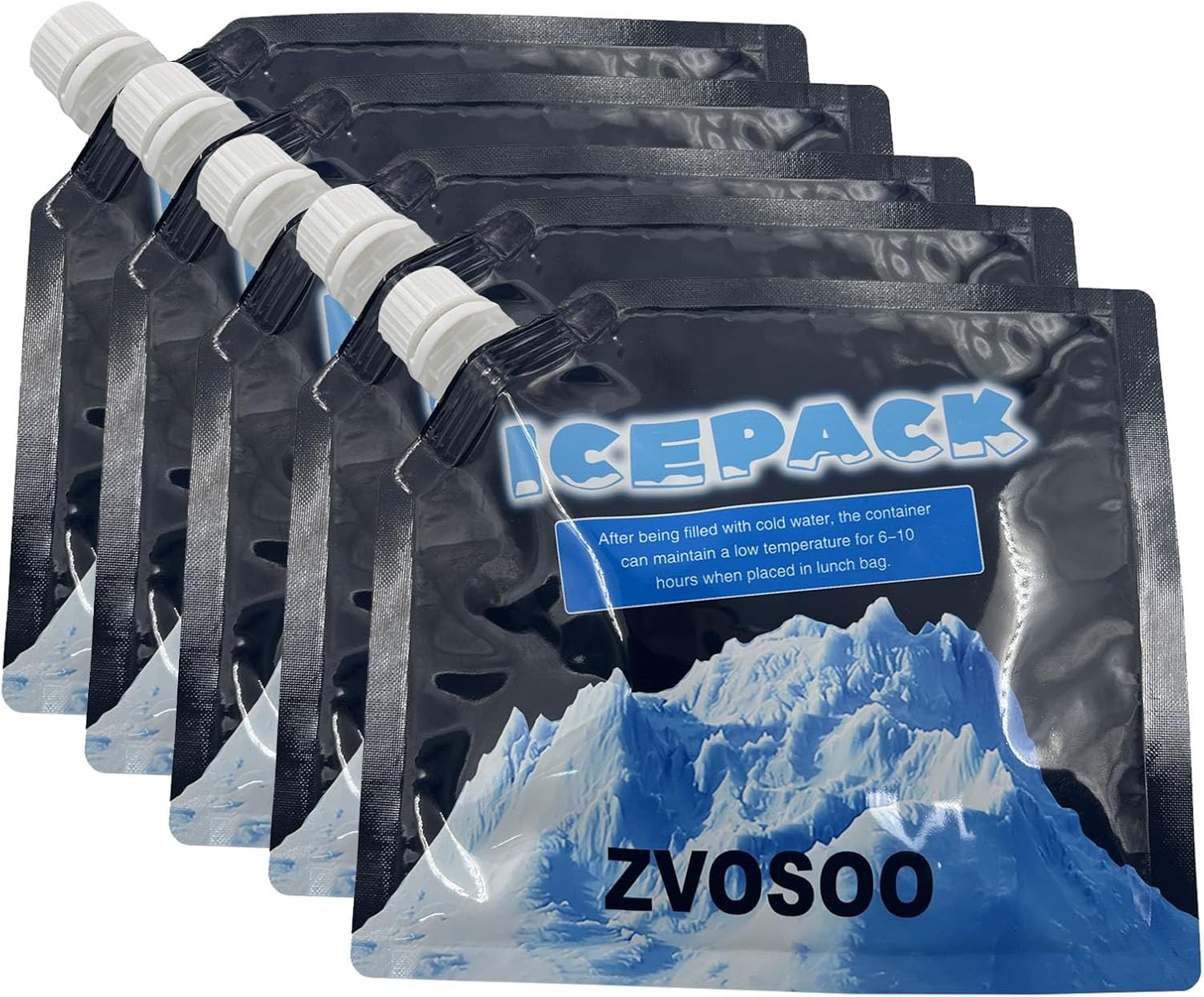 Yoqb Reusable Ice Packs for Coolers, Cold Freezer Packs, Leak-Proof ...