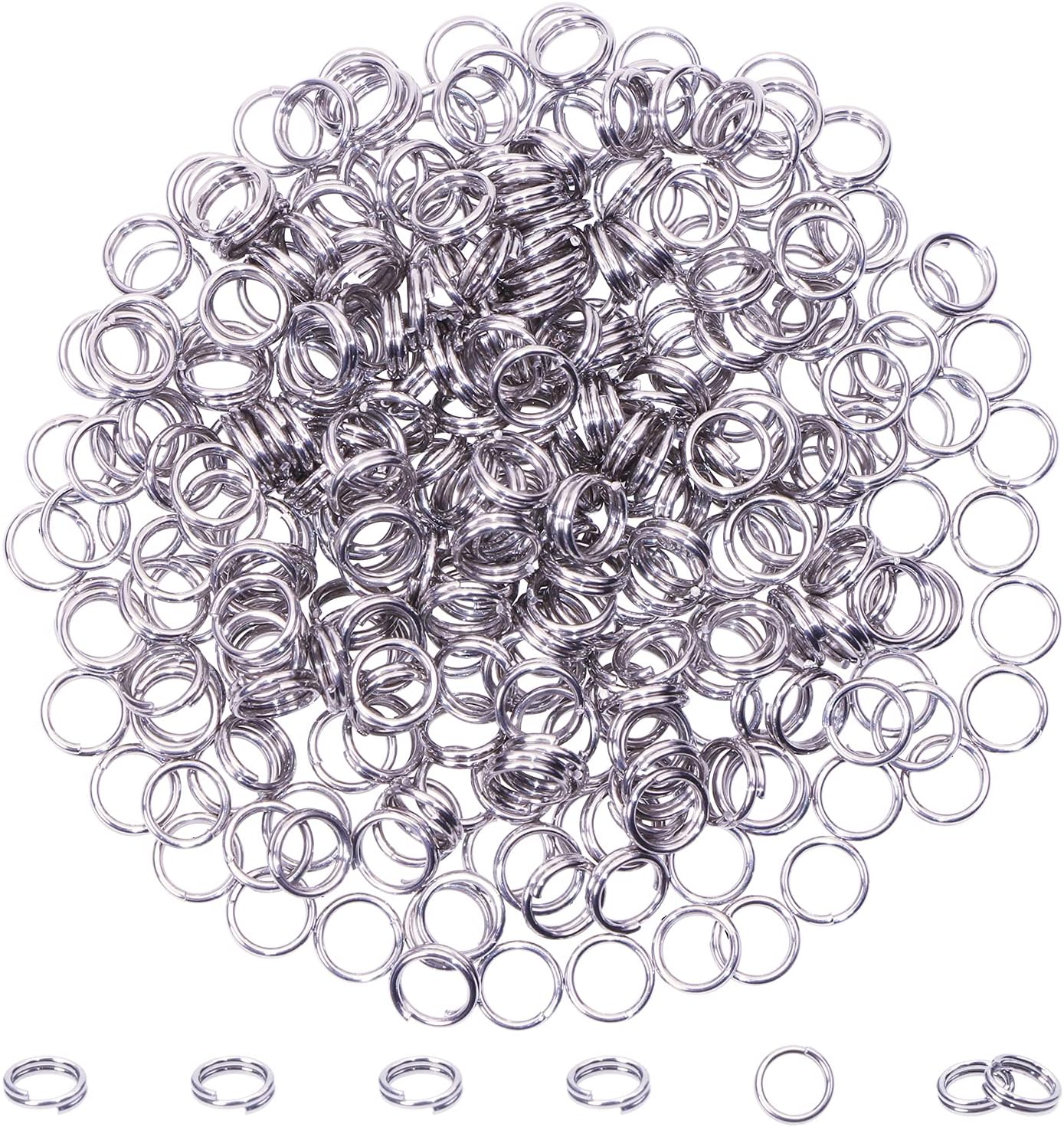 Yoqb Stainless Steel Double Loop Split Rings Small Key Ring Chain Jump ...