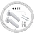 thumbnail image 1 of Yoqb Wall Mount Curtain Wire Rod Set,5m/16.4ft Adjustable Curtain Drape Wire Rod Set,Stainless Steel Wall Decor Picture Hanging Kit for Tapestry, Crafts Art Display-White A109, 1 of 6