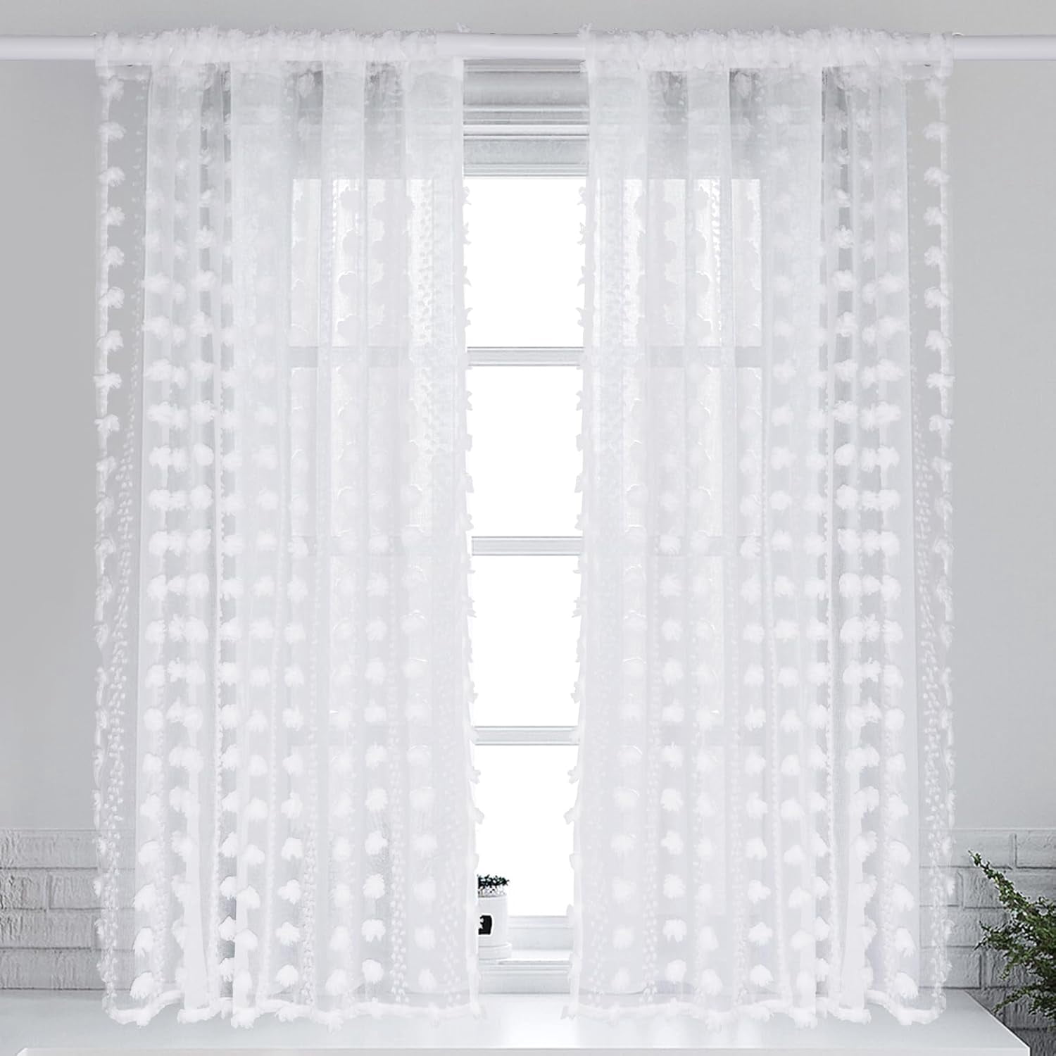 White Pom Pom Curtainsnull
