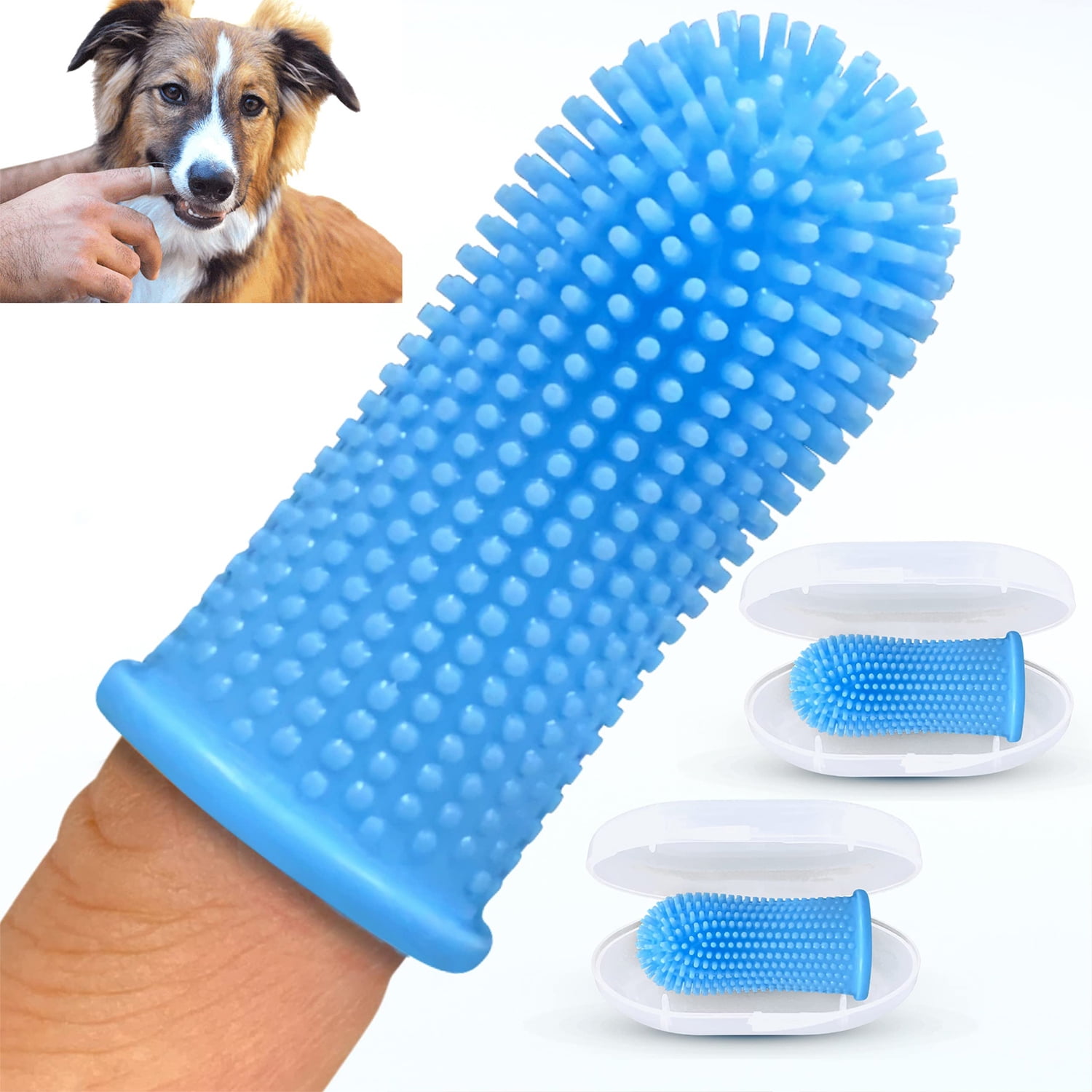 Yorcoten Dog Toothbrush, 360 Finger Toothbrush Kit, Ergonomic Design