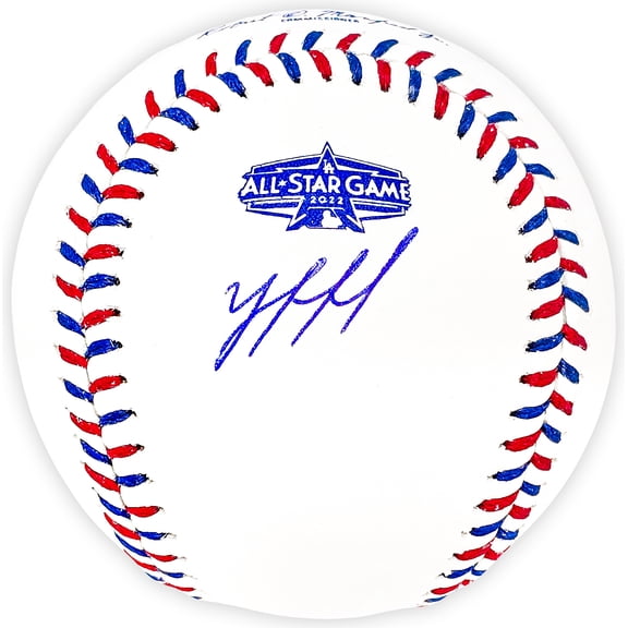Yordan Alvarez Autographed Official 2022 All Star Game Logo MLB Game Baseball Houston Astros Beckett BAS Witness 220460