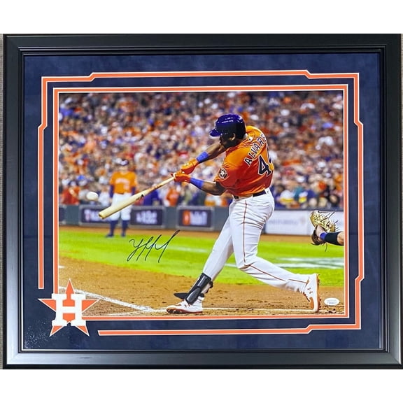 Yordan Alvarez Signed Autographed Framed 16x20 Photo JSA Authentication 3 Astros