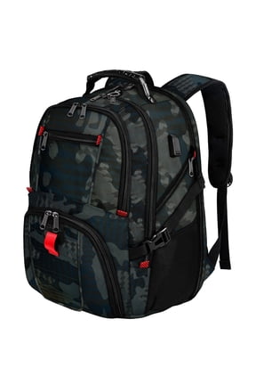 Extra Large Travel Backpack for Men Women, 30L Airline Approved Business Laptop Computer School Bag with USB Port and Luggage Strap, Camouflage